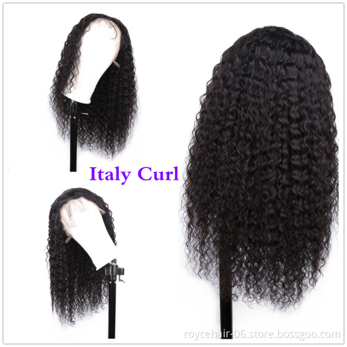 Bleach Knots China Human Hair Italy Curl 6x13 Lace Wigs from China